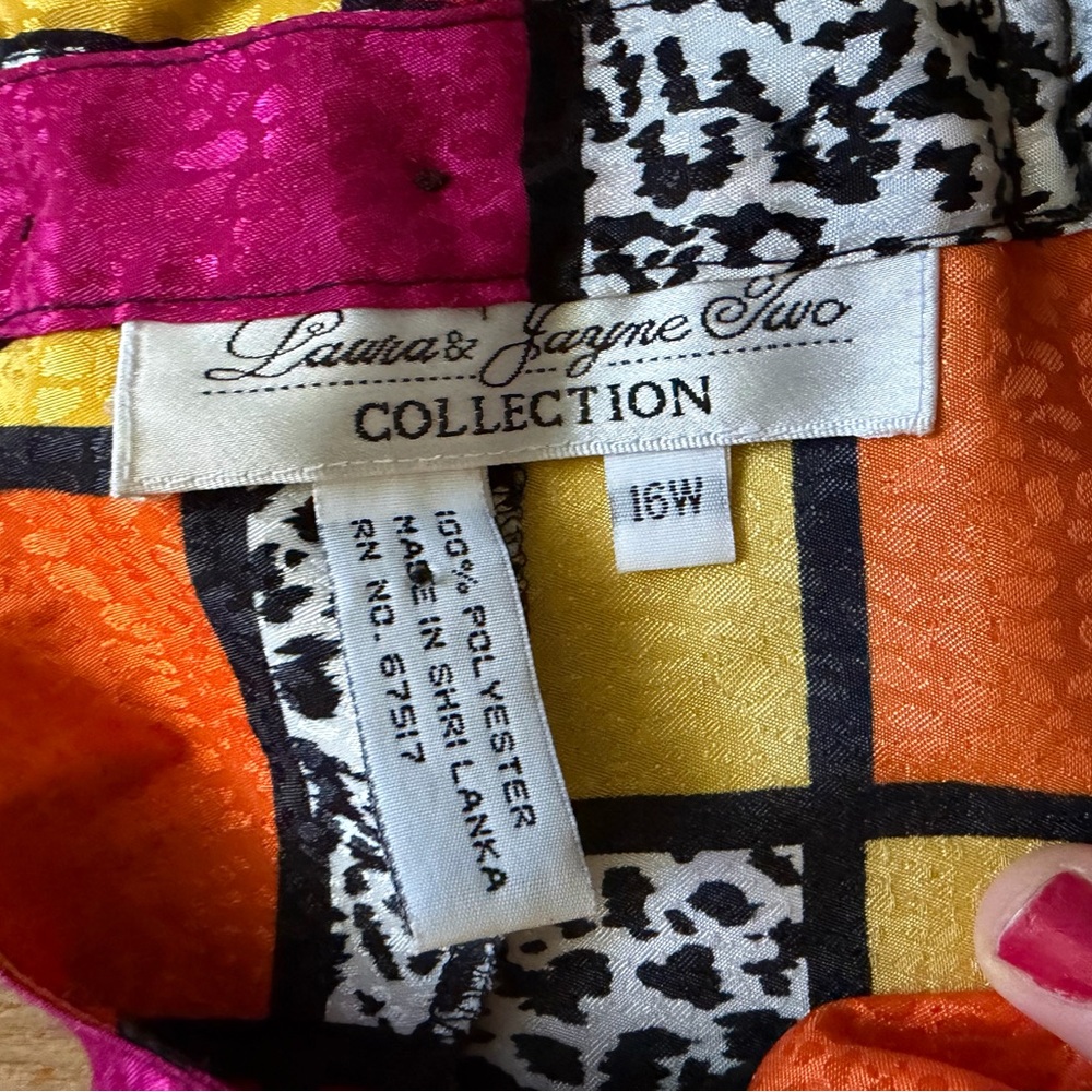 90βs Colorblock Checker Blouse - Multicolor - Picture 10 of 13